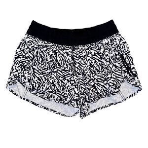 Lululemon Tracker Short III Stretch Brushed Animal Print White Black Size 8